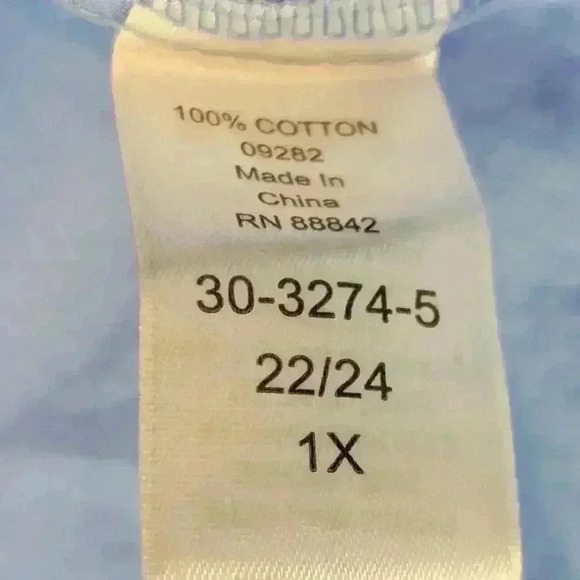 Woman Within Perfect Pintuck Top Women 1X 22/24 Blue Tunic Classic Career Office - Picture 5 of 14